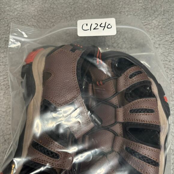 Eddie Bauer Fisherman Sandal Mens 9 Troy Leather Gorpcore Hiking Bump Toe Cinch - Picture 12 of 12